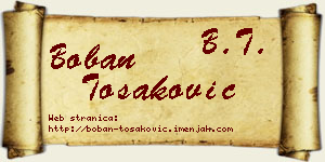 Boban Tošaković vizit kartica